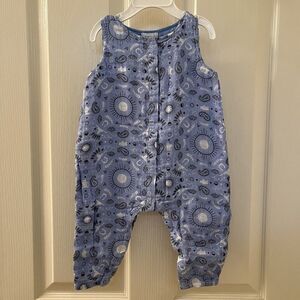 Angel Dear Bandana Western Jumpsuit Romper Muslin Cotton Size 6-12 Months NWT